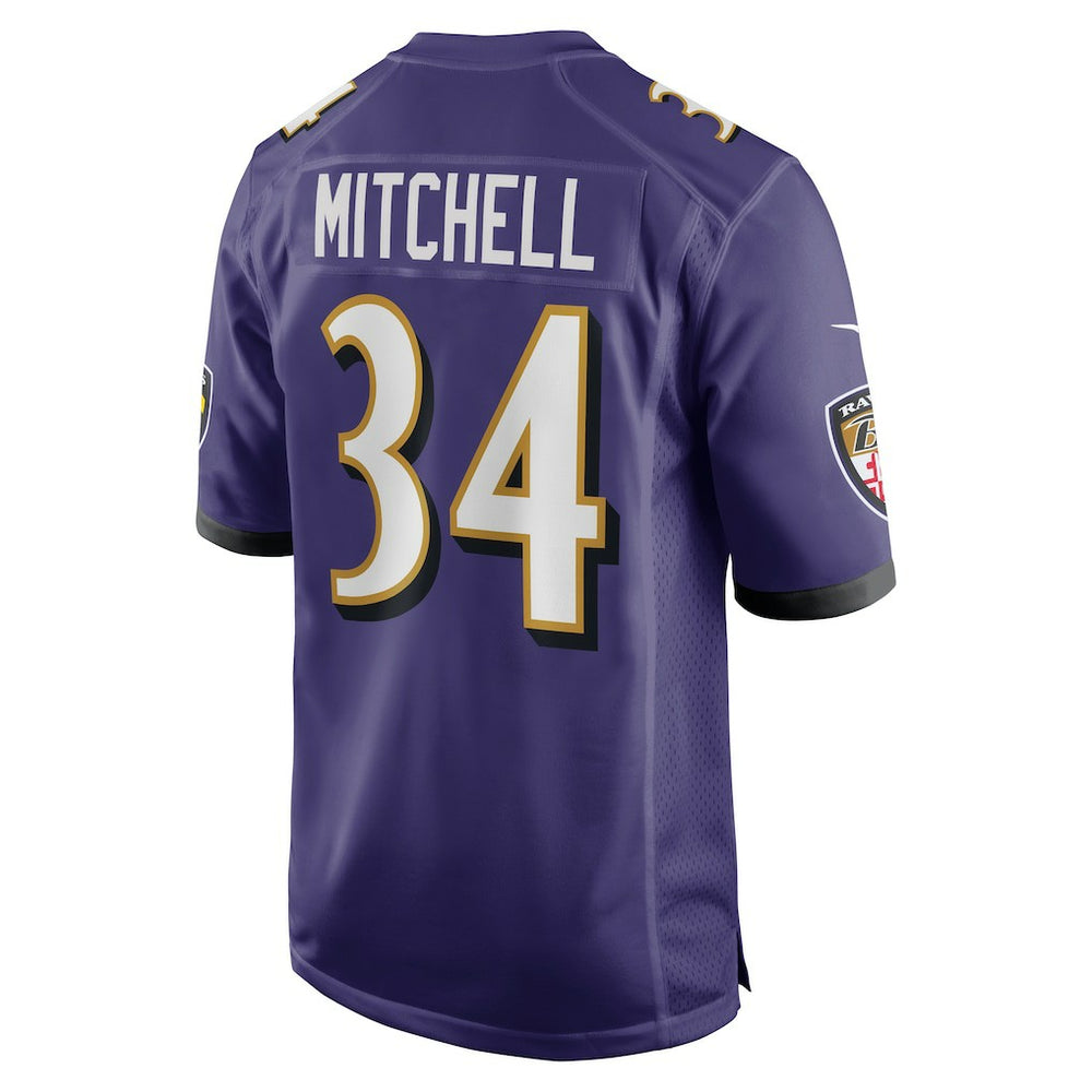 Keaton Mitchell Baltimore Ravens Game Jersey - Purple - Nike