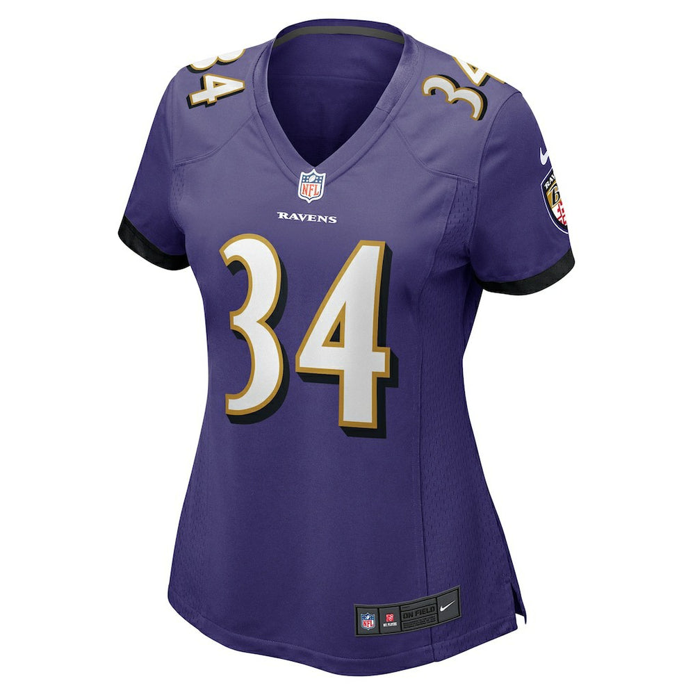 Keaton Mitchell Baltimore Ravens Women's Game Jersey - Purple - Nike