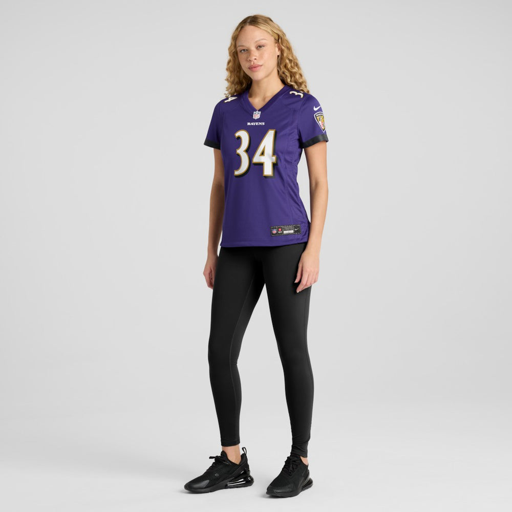 Keaton Mitchell Baltimore Ravens Women's Game Jersey - Purple - Nike