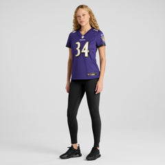 Keaton Mitchell Baltimore Ravens Women's Game Jersey - Purple - Nike