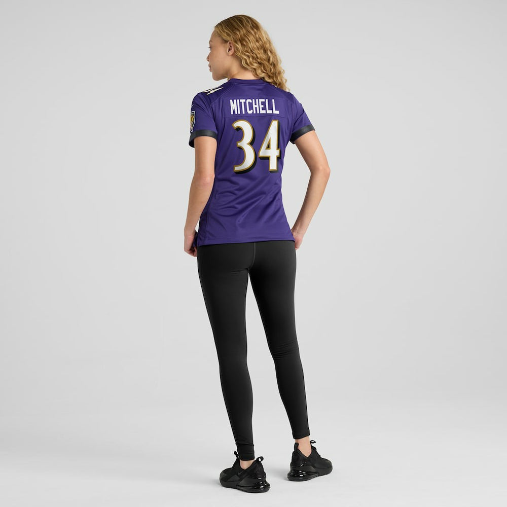 Keaton Mitchell Baltimore Ravens Women's Game Jersey - Purple - Nike