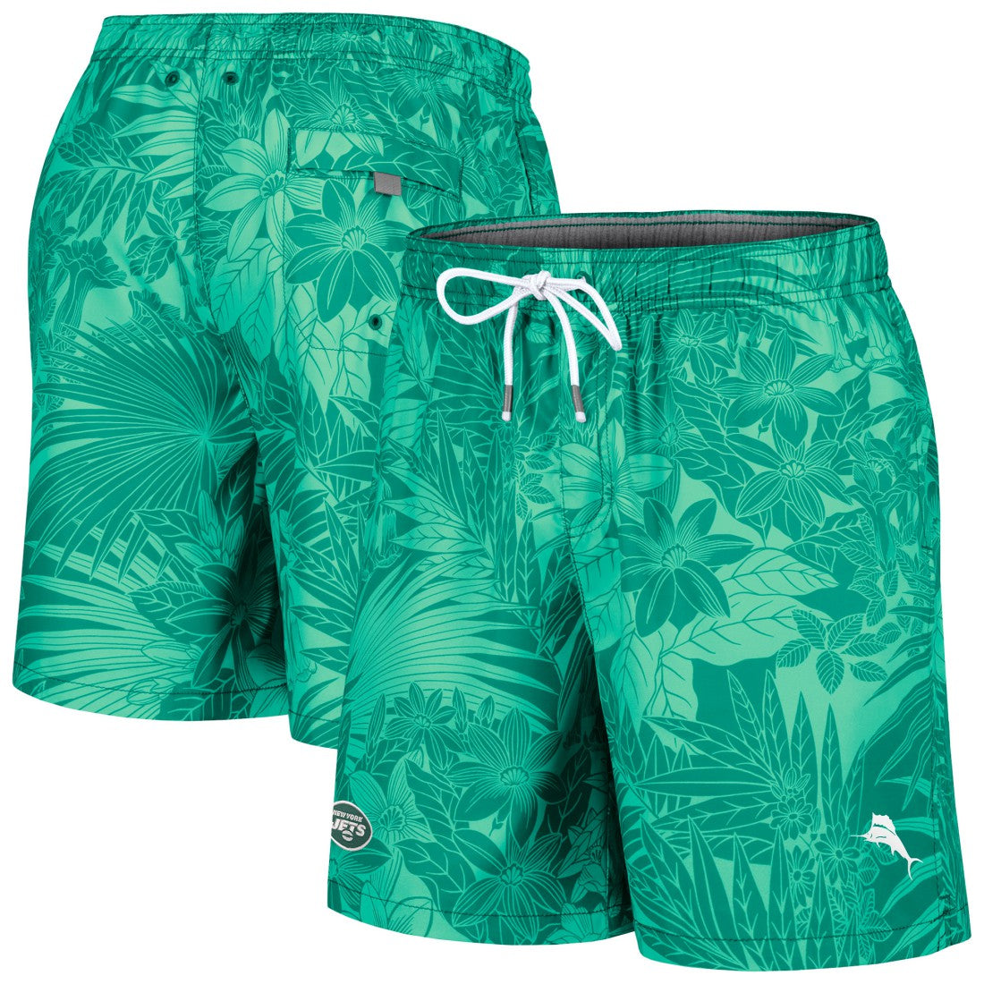 New York Jets Santiago Palms Board Shorts - Green - Tommy Bahama