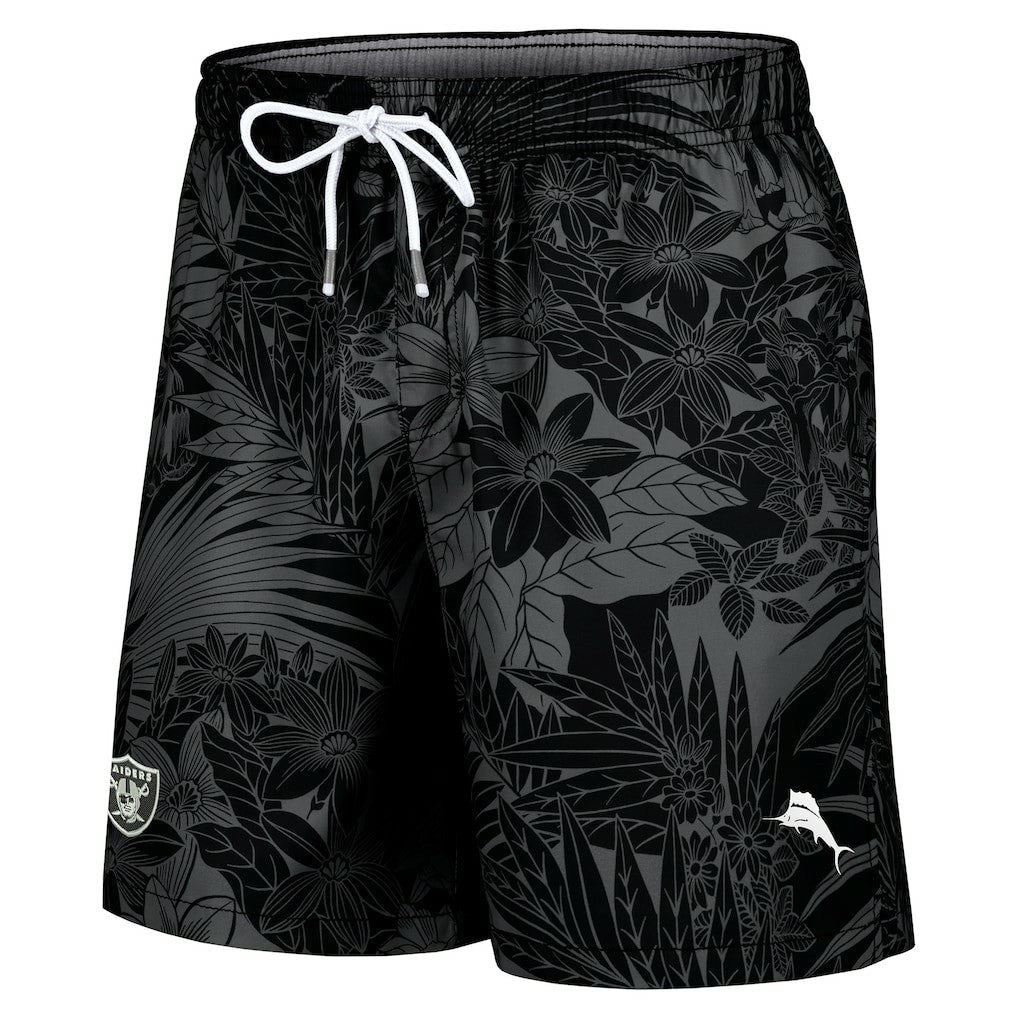 Las Vegas Raiders Santiago Palms Board Shorts - Black - Tommy Bahama