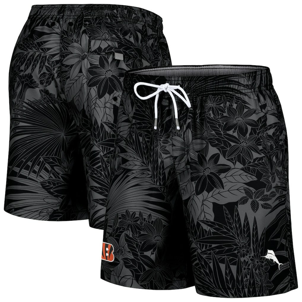 Cincinnati Bengals Santiago Palms Board Shorts - Black - Tommy Bahama