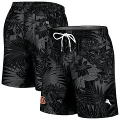 Cincinnati Bengals Santiago Palms Board Shorts - Black - Tommy Bahama