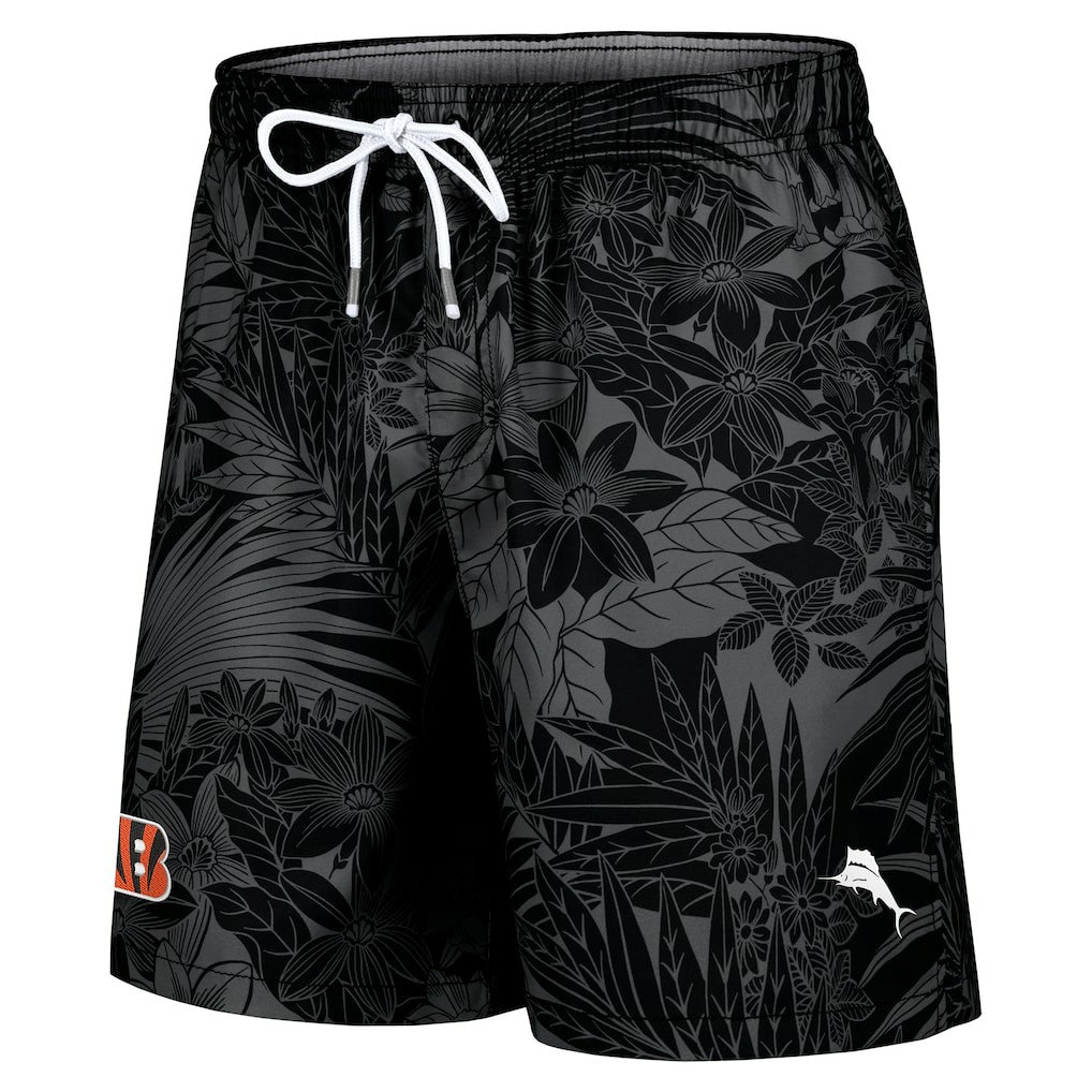 Cincinnati Bengals Santiago Palms Board Shorts - Black - Tommy Bahama