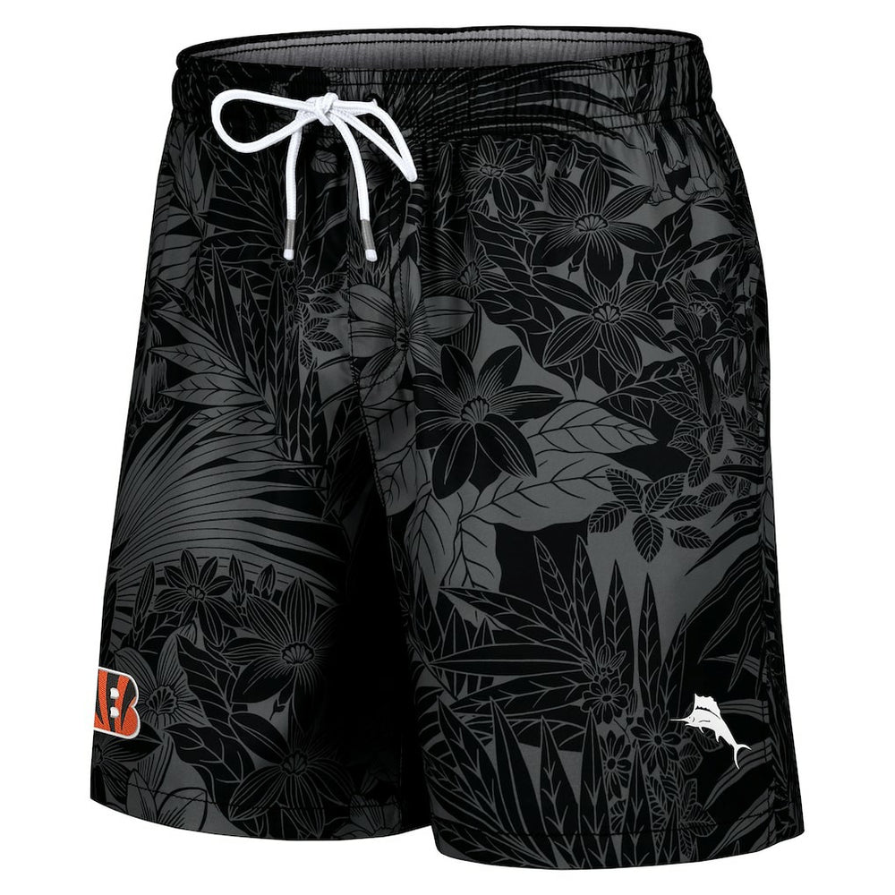 Cincinnati Bengals Santiago Palms Board Shorts - Black - Tommy Bahama