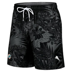 Miami Dolphins Santiago Palms Board Shorts - Black - Tommy Bahama