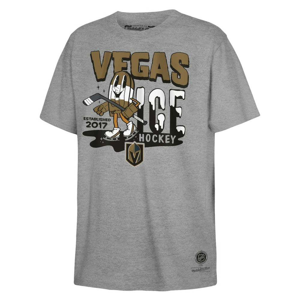 Vegas Golden Knights Mitchell & Ness Youth Ice Hockey T-Shirt - Gray | NHL Clearance