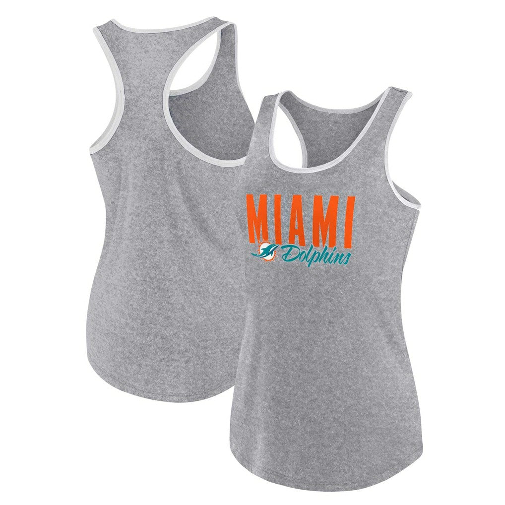 Miami Dolphins Women's Plus Size Fuel Tank Top - Heather Gray - Fanatics