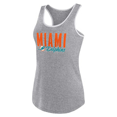 Miami Dolphins Women's Plus Size Fuel Tank Top - Heather Gray - Fanatics