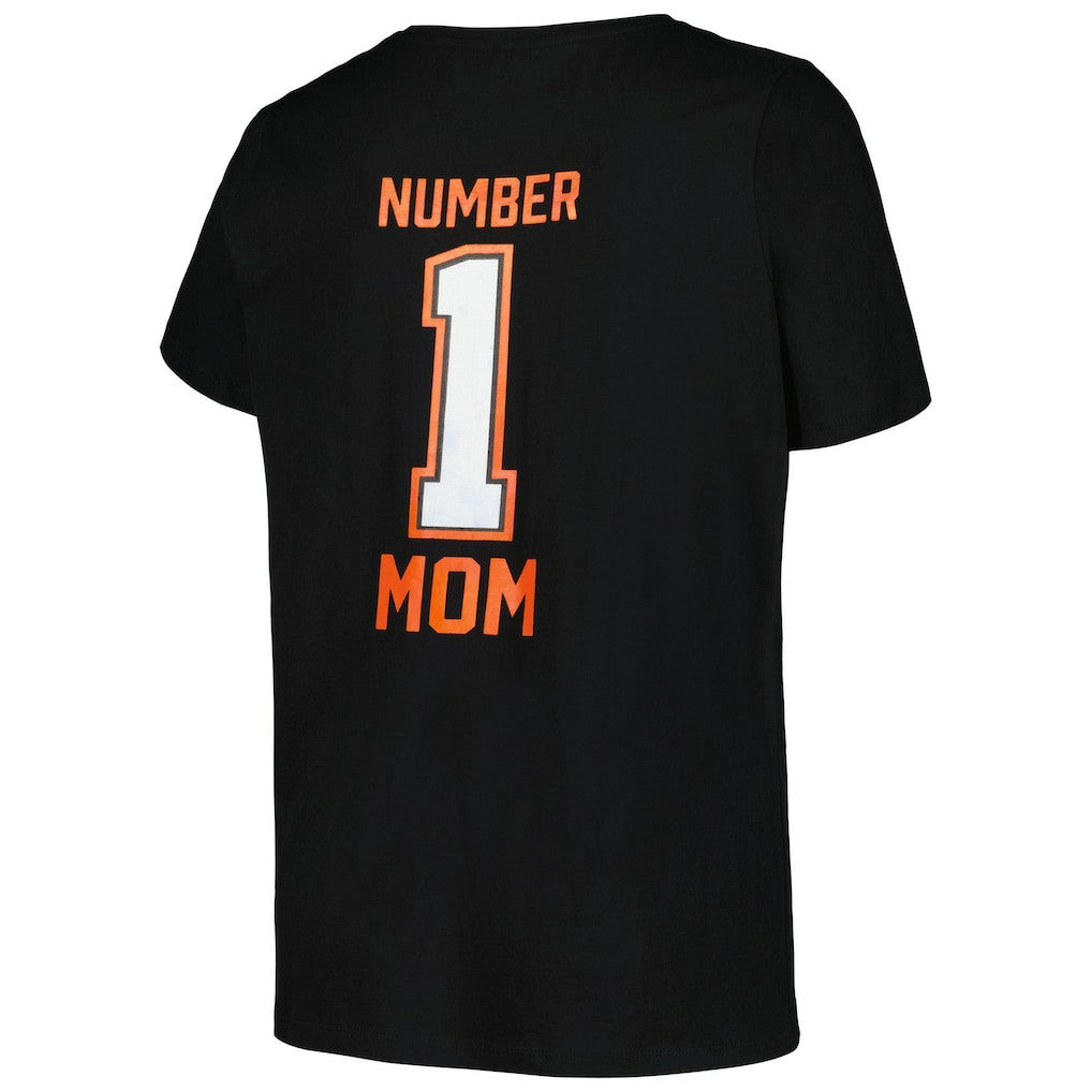Cincinnati Bengals Women's Plus Size Mother's Day #1 Mom V-Neck T-Shirt - Black - Fanatics