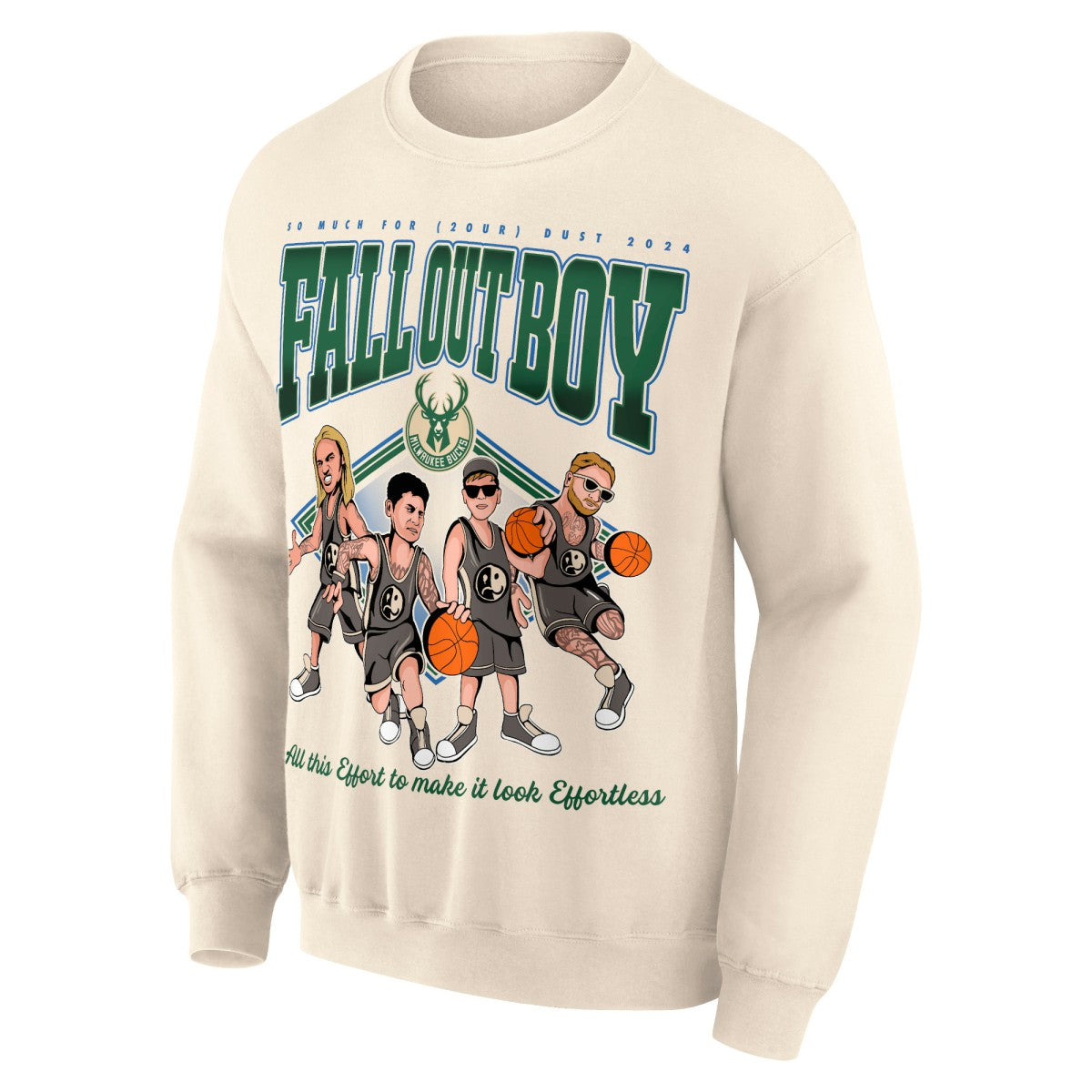 Fall Out Boy x Milwaukee Bucks Unisex So Much For (2our) Dust Pullover Sweatshirt Cream