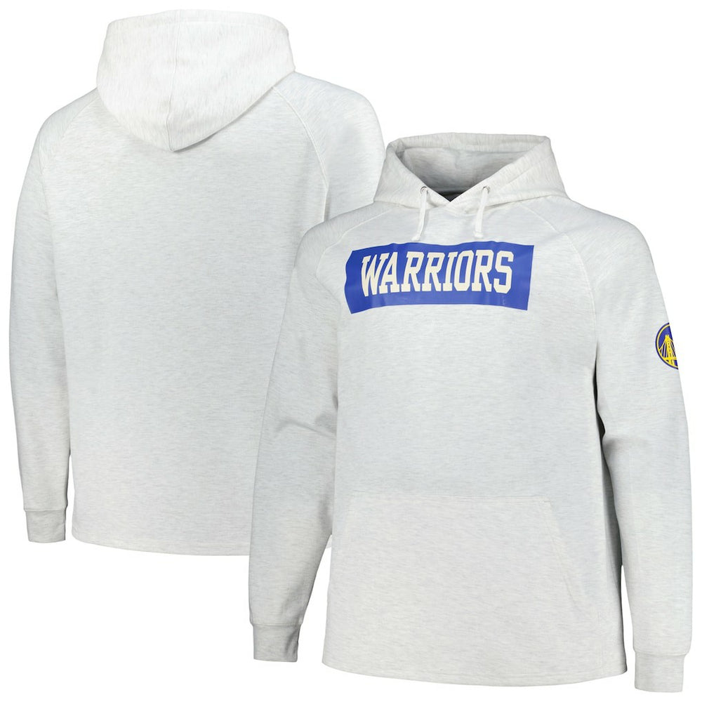 Fanatics Golden State Warriors Big & Tall Raglan Tri-Blend Pullover Hoodie Ash