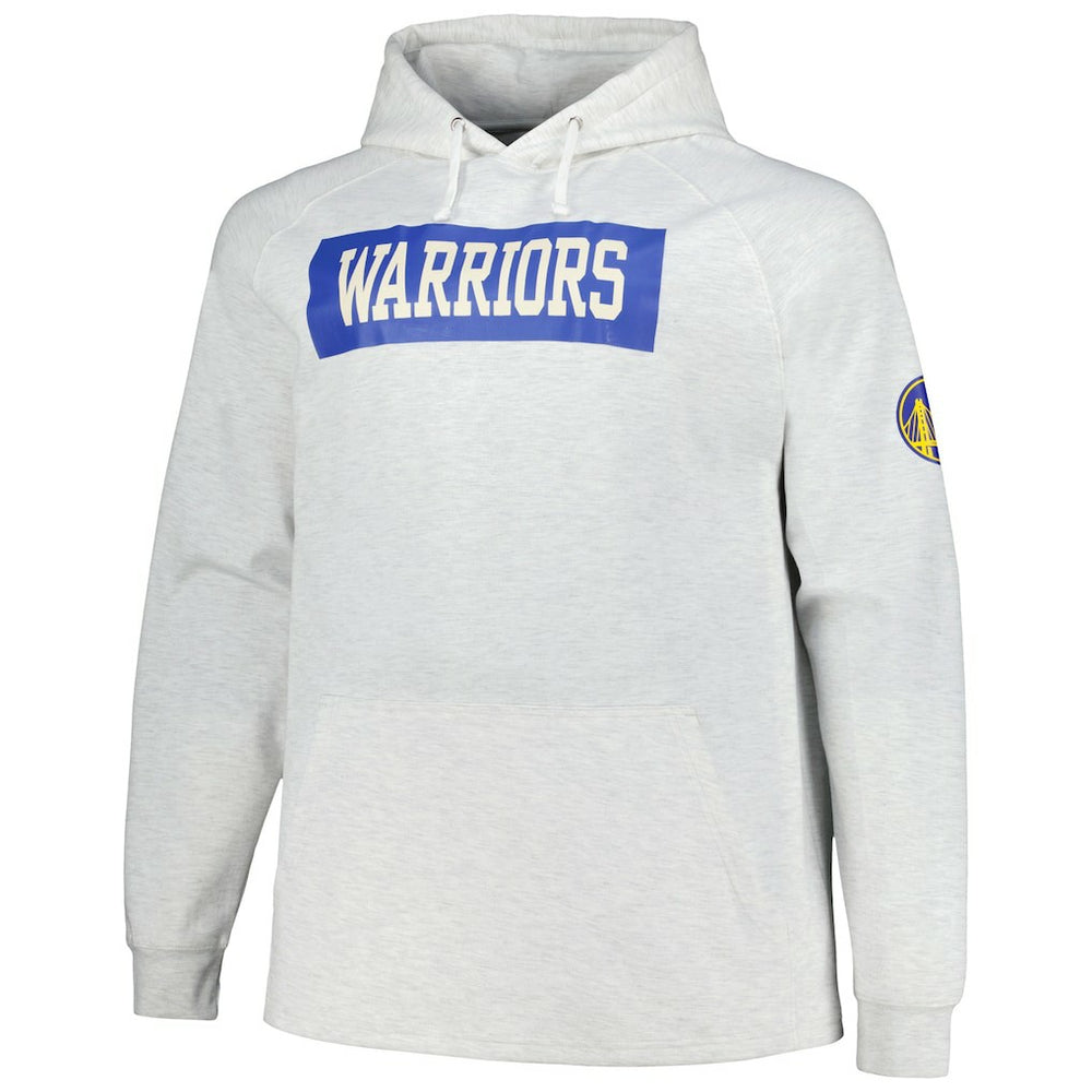 Fanatics Golden State Warriors Big & Tall Raglan Tri-Blend Pullover Hoodie Ash