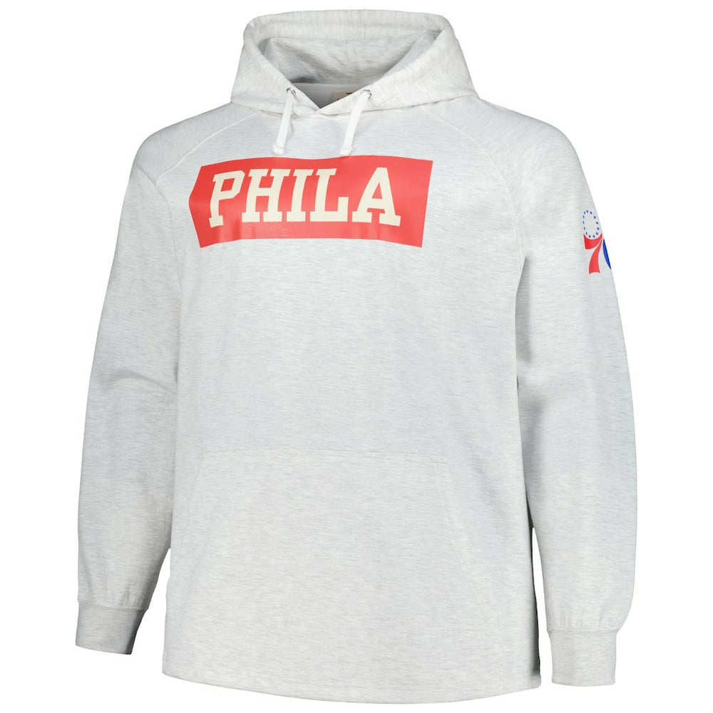Fanatics Philadelphia 76ers Big & Tall Raglan Tri-Blend Pullover Hoodie Ash