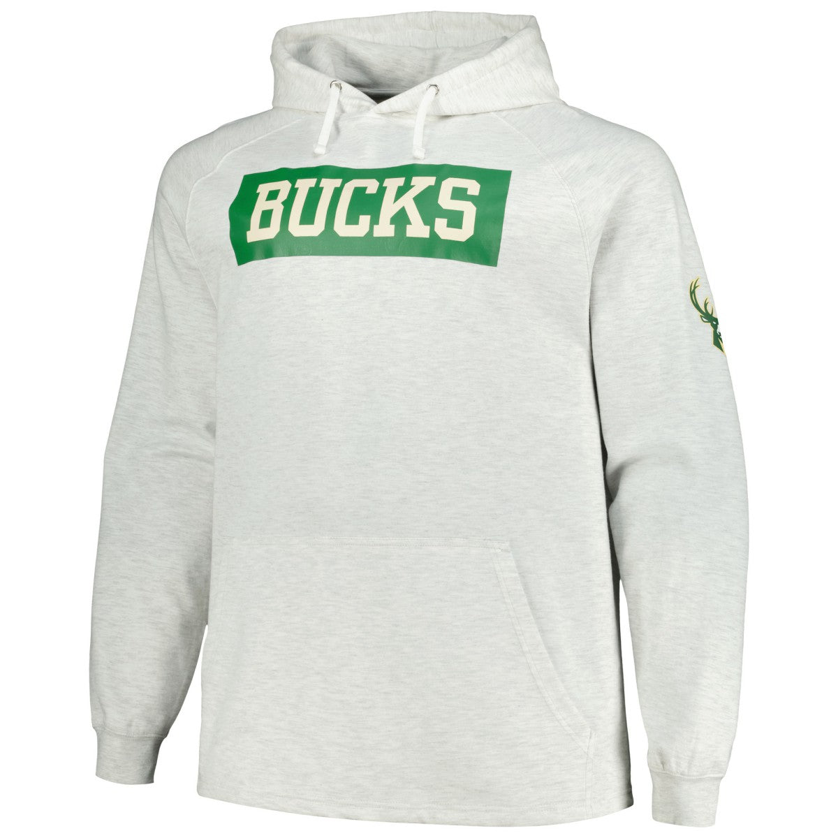 Fanatics Milwaukee Bucks Big & Tall Raglan Tri-Blend Pullover Hoodie Ash