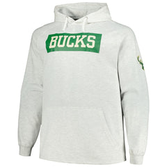 Fanatics Milwaukee Bucks Big & Tall Raglan Tri-Blend Pullover Hoodie Ash