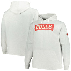 Fanatics Chicago Bulls Big & Tall Raglan Tri-Blend Pullover Hoodie Ash