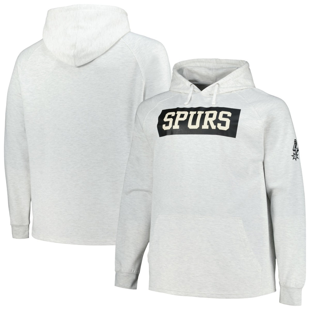 Fanatics San Antonio Spurs Big & Tall Raglan Tri-Blend Pullover Hoodie Ash