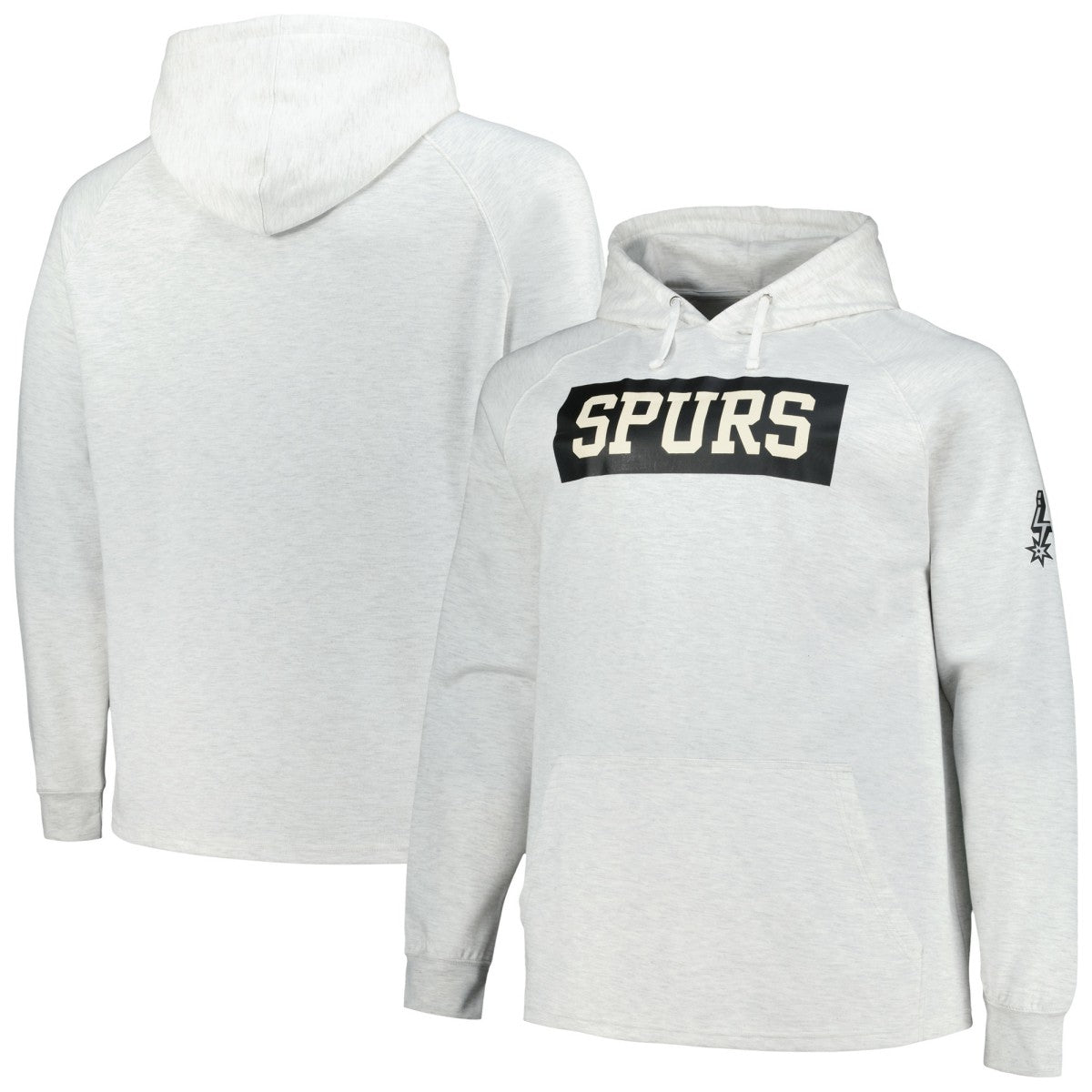 Fanatics San Antonio Spurs Big & Tall Raglan Tri-Blend Pullover Hoodie Ash