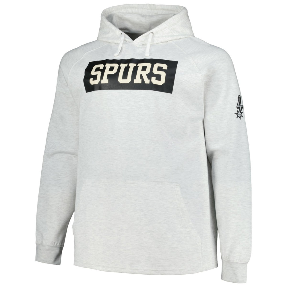 Fanatics San Antonio Spurs Big & Tall Raglan Tri-Blend Pullover Hoodie Ash