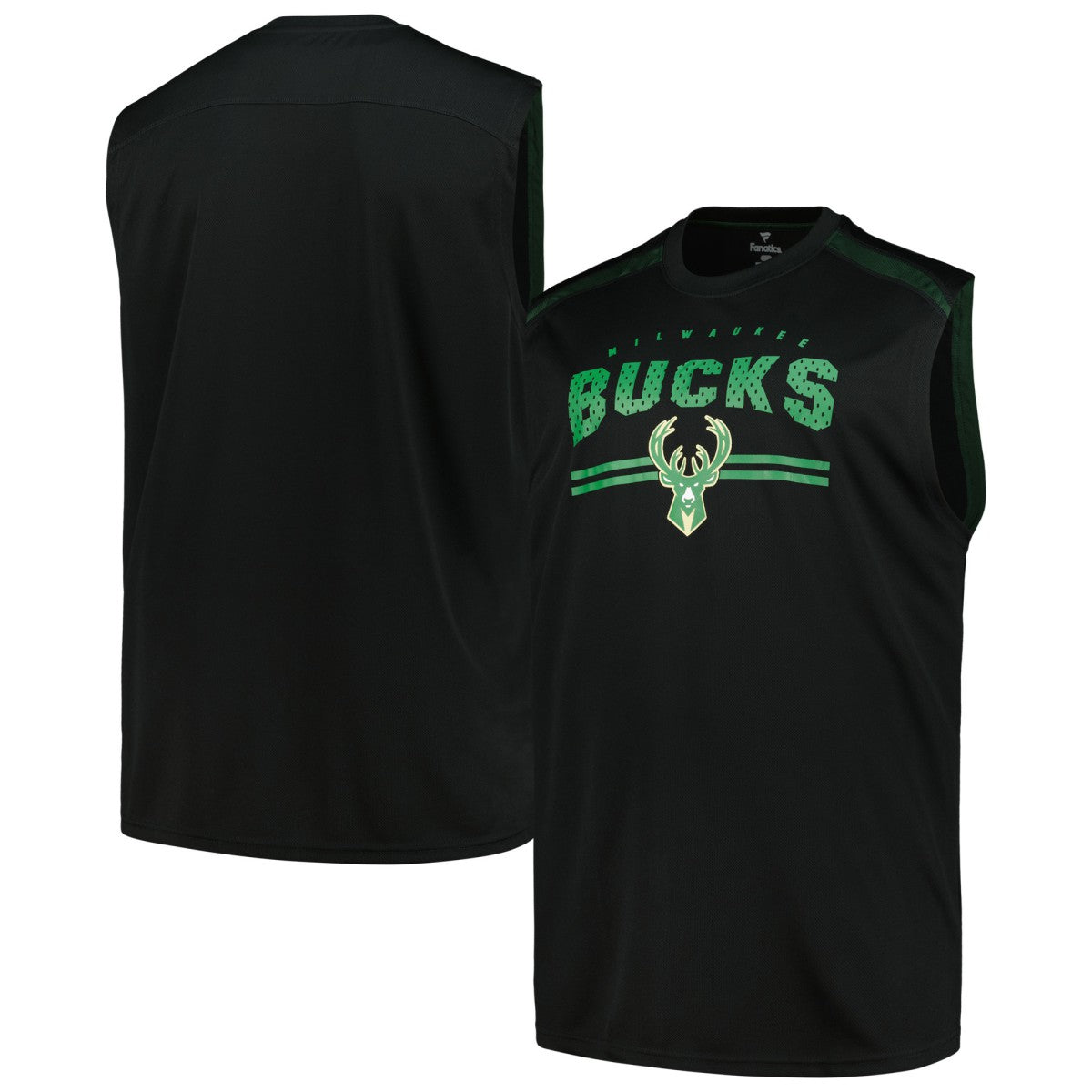 Fanatics Milwaukee Bucks Big & Tall Birdseye Muscle Tank Top Black
