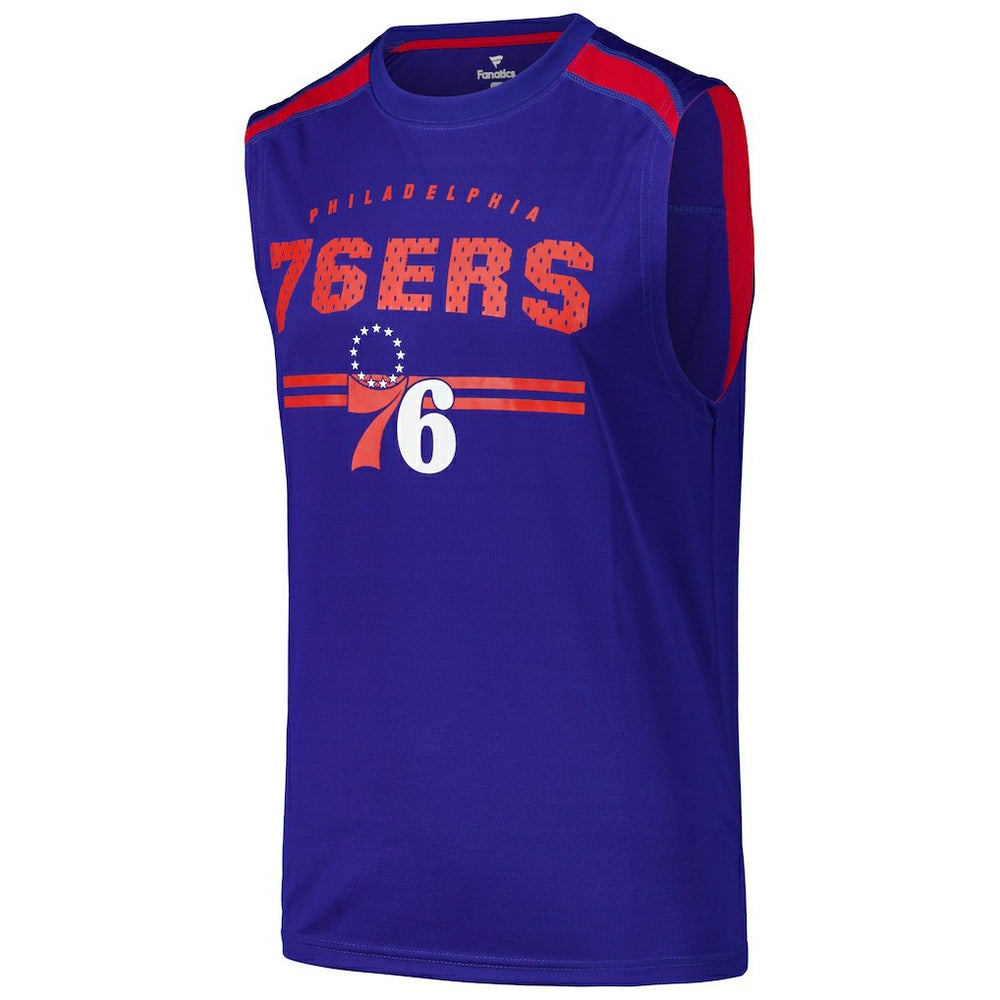 Fanatics Philadelphia 76ers Birdseye Muscle Tank Top Royal