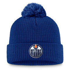 Edmonton Oilers Fanatics Primary Logo Cuffed Knit Hat with Pom - Royal | Fanatics near me