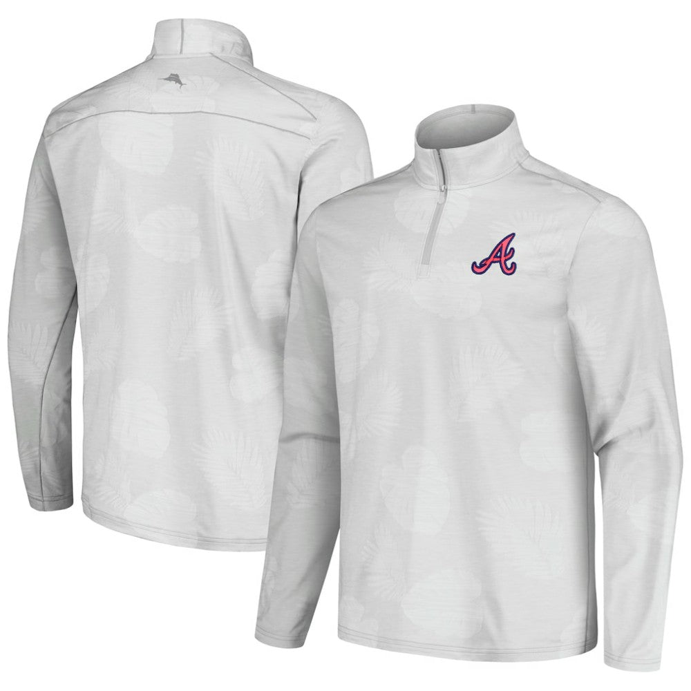 Atlanta Braves Tommy Bahama Delray Frond IslandZone Half-Zip Jacket Outlet