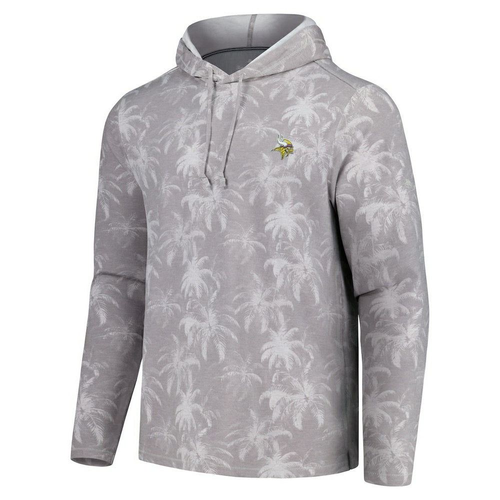 Minnesota Vikings Palm Frenzy Hoodie Long Sleeve T-Shirt - Gray - Tommy Bahama