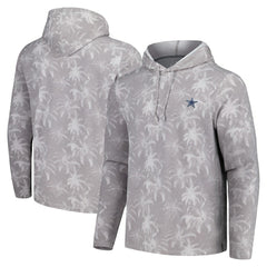 Dallas Cowboys Palm Frenzy Hoodie Long Sleeve T-Shirt - Gray - Tommy Bahama