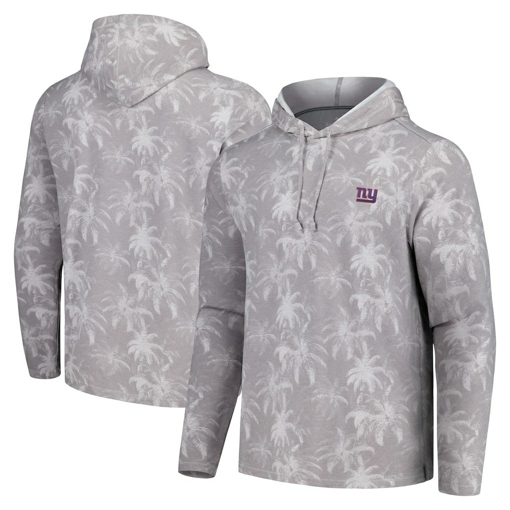 New York Giants Palm Frenzy Hoodie Long Sleeve T-Shirt - Gray - Tommy Bahama