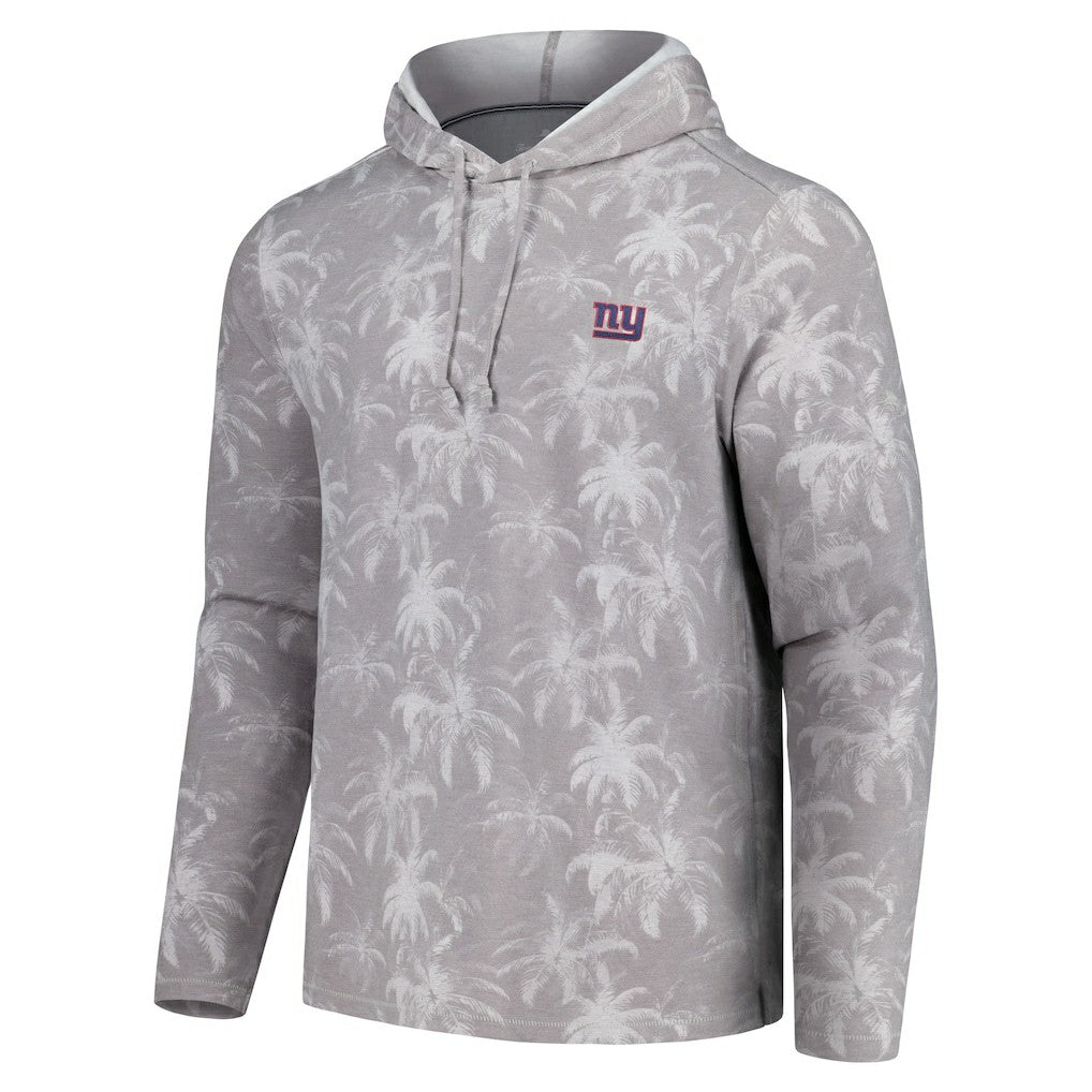 New York Giants Palm Frenzy Hoodie Long Sleeve T-Shirt - Gray - Tommy Bahama