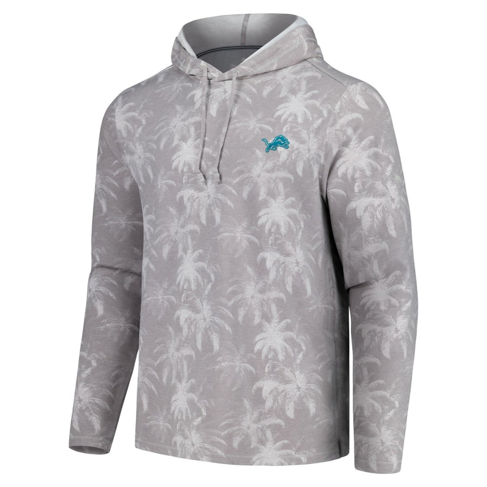 Detroit Lions Palm Frenzy Hoodie Long Sleeve T-Shirt - Gray - Tommy Bahama