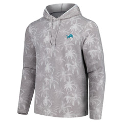 Detroit Lions Palm Frenzy Hoodie Long Sleeve T-Shirt - Gray - Tommy Bahama