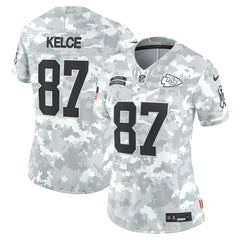 Travis Kelce Kansas City Chiefs Women's 2024 Salute to Service Limited Jersey - Arctic Camo - Nike
