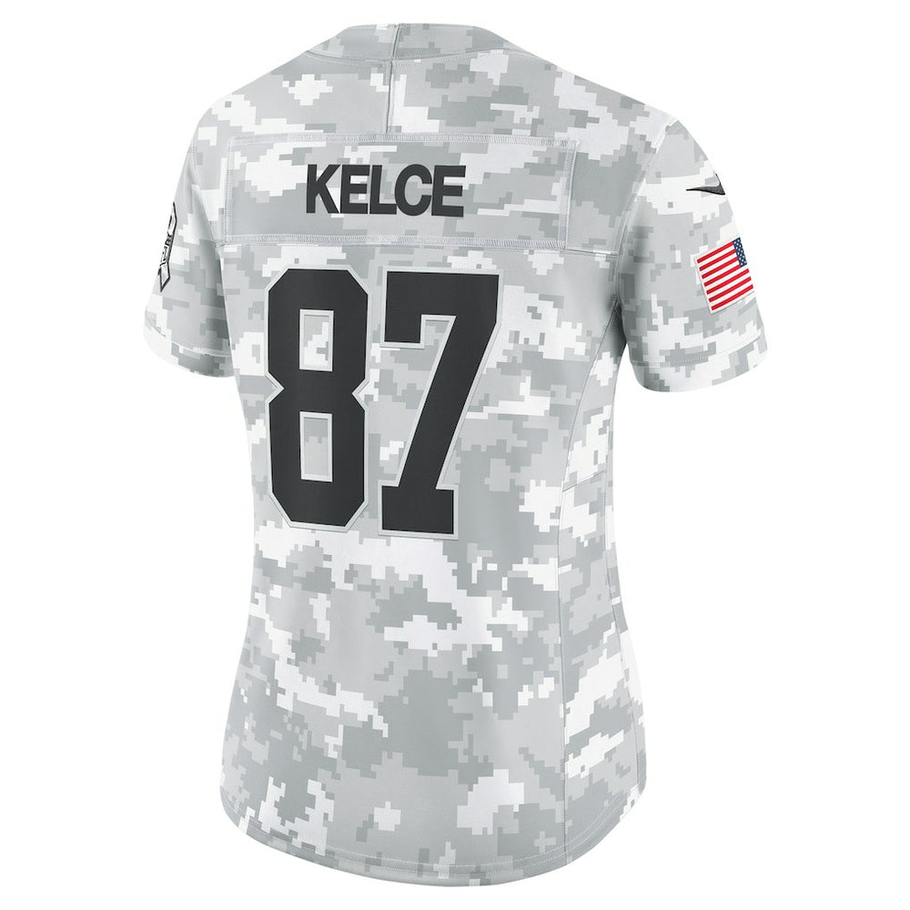 Travis Kelce Kansas City Chiefs Women's 2024 Salute to Service Limited Jersey - Arctic Camo - Nike