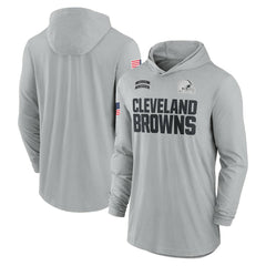 Cleveland Browns 2024 Salute to Service Lightweight Dri-FIT Long Sleeve Hoodie T-Shirt - Gray - Nike