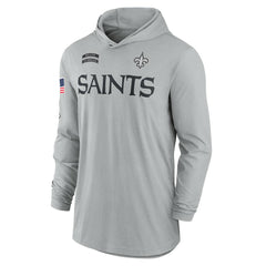 New Orleans Saints 2024 Salute to Service Lightweight Dri-FIT Long Sleeve Hoodie T-Shirt - Gray - Nike
