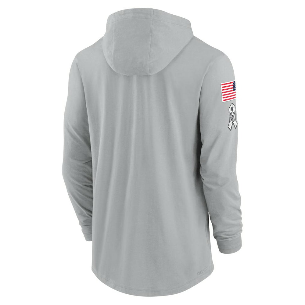 Las Vegas Raiders 2024 Salute to Service Lightweight Dri-FIT Long Sleeve Hoodie T-Shirt - Gray - Nike