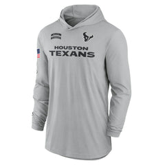 Houston Texans 2024 Salute to Service Lightweight Dri-FIT Long Sleeve Hoodie T-Shirt - Gray - Nike