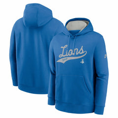 Detroit Lions Rewind Club Logo Pullover Hoodie - Blue - Nike