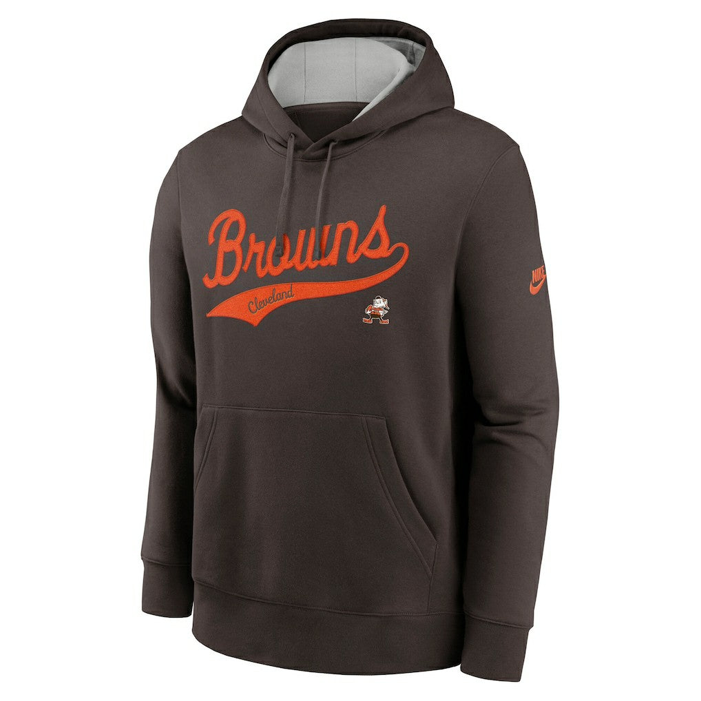 Cleveland Browns Rewind Club Logo Pullover Hoodie - Brown - Nike