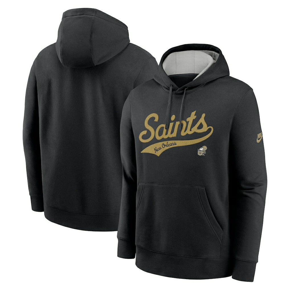 New Orleans Saints Rewind Club Logo Pullover Hoodie - Black - Nike
