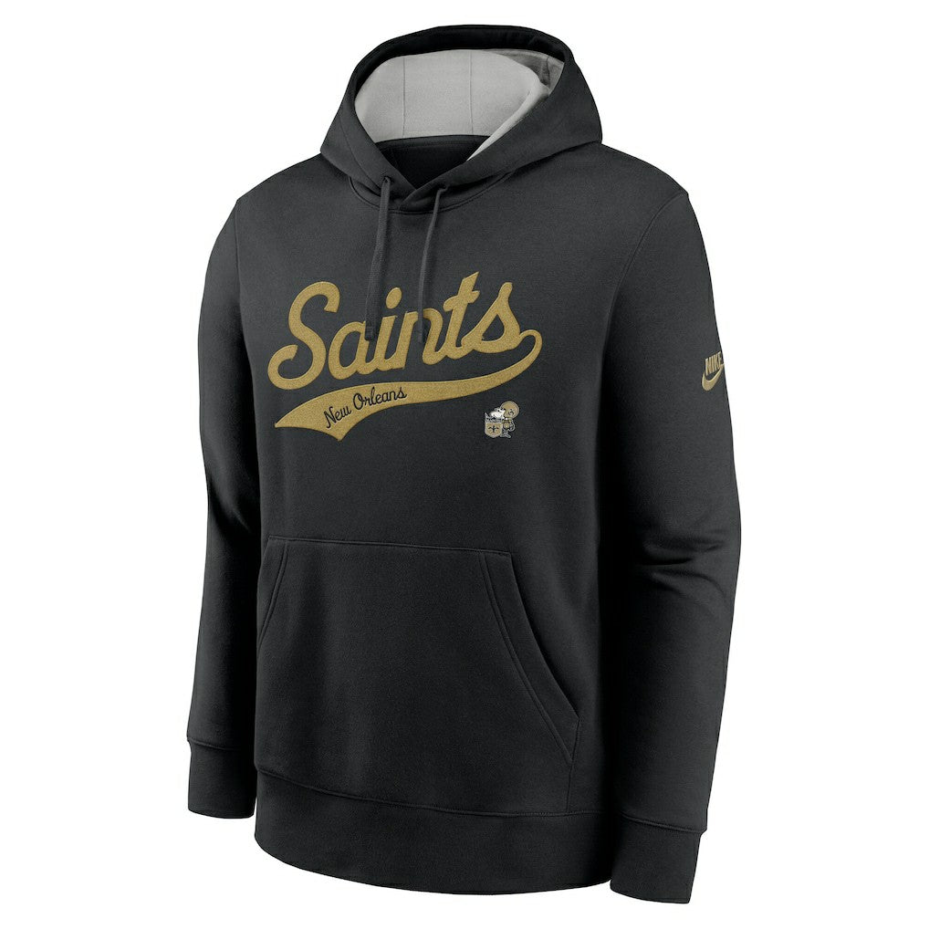 New Orleans Saints Rewind Club Logo Pullover Hoodie - Black - Nike