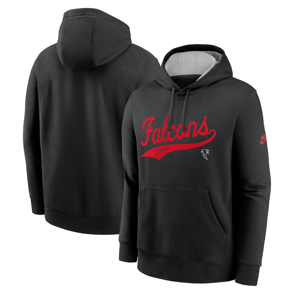 Atlanta Falcons Rewind Club Logo Pullover Hoodie - Black - Nike
