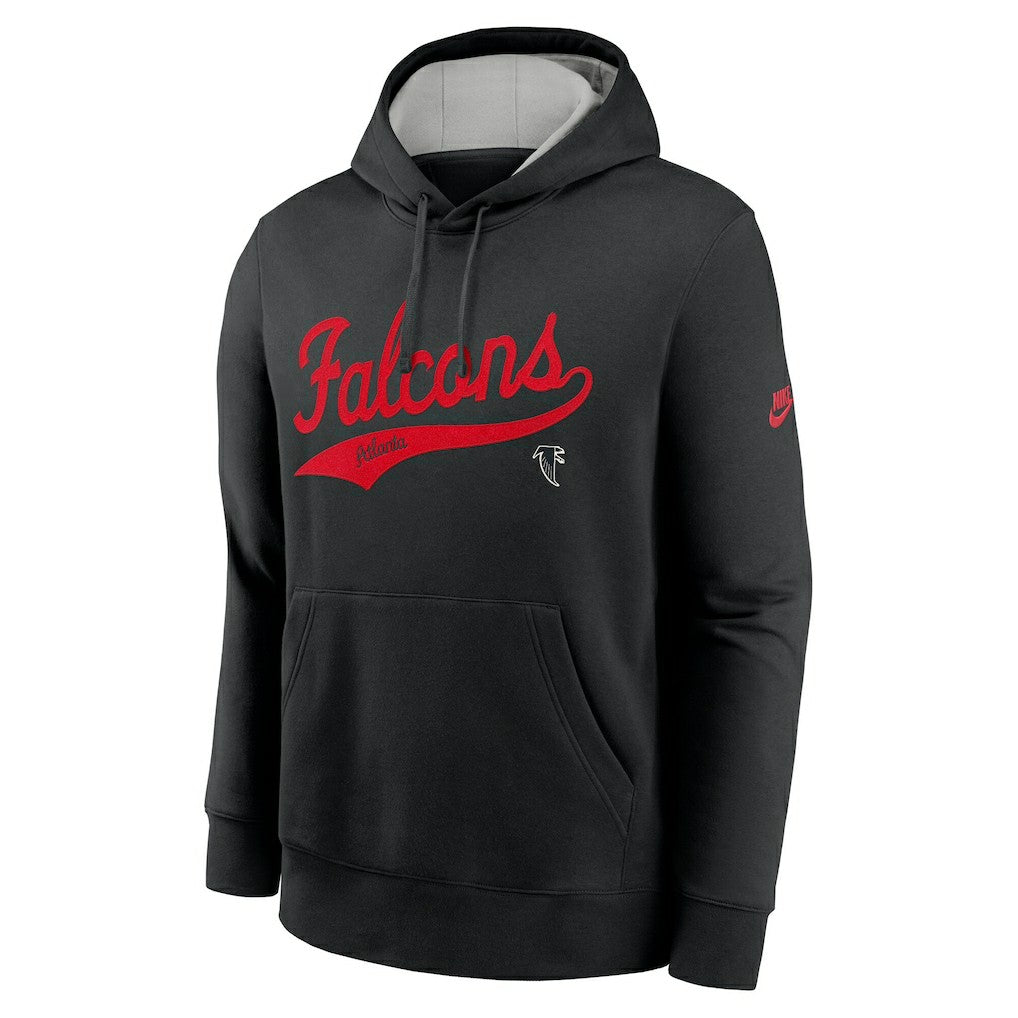 Atlanta Falcons Rewind Club Logo Pullover Hoodie - Black - Nike