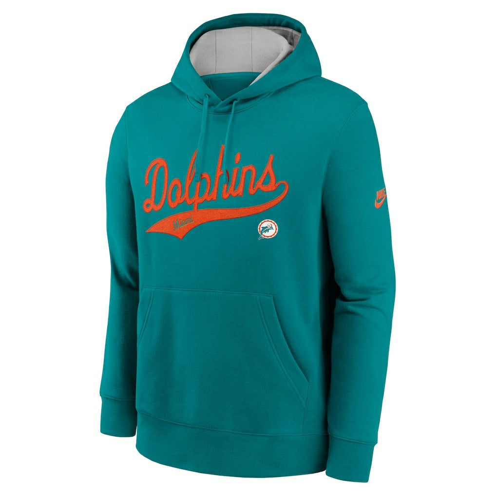Miami Dolphins Rewind Club Logo Pullover Hoodie - Aqua - Nike