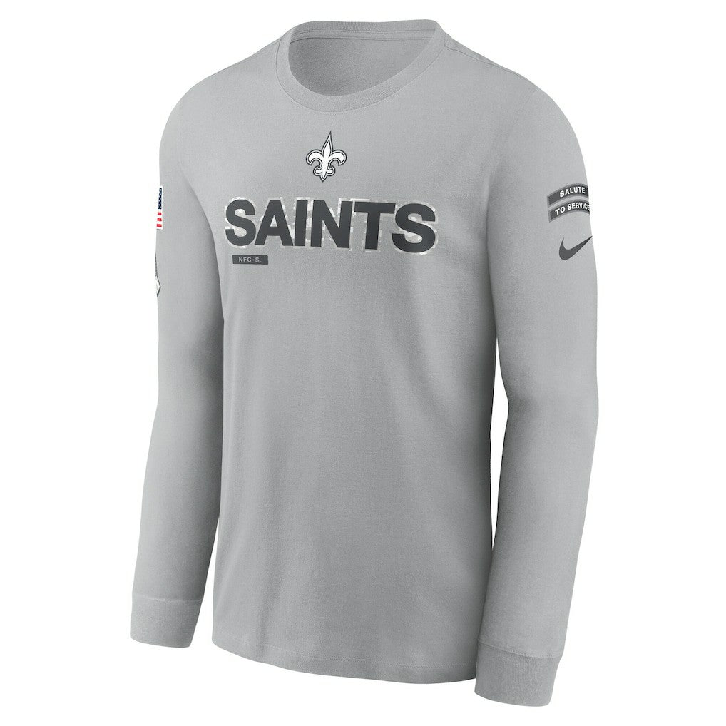 New Orleans Saints 2024 Salute To Service Long Sleeve T-Shirt - Gray - Nike
